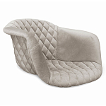 Барный стул со спинкой и мягкой обивкой с ромбами на 4-х деревянных ножках Бежевый Велюр Ava Charm варинант исполнения - 2 | Loft Concept в Брянске