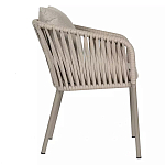 Стул серо-бежевый с декоративным плетением на спинке и подлокотниках Chair Weave варинант исполнения - 2 | Loft Concept в Брянске