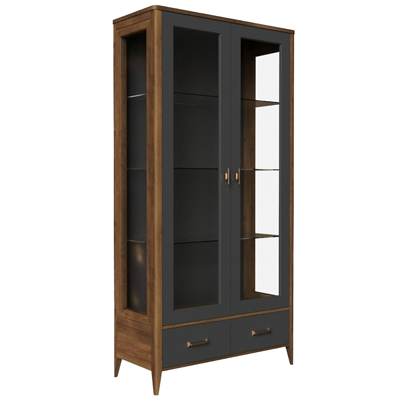 Витрина стеклянная из массива бука Tasteful Furniture Серый Дуб темный Прозрачное Стекло Витрина стеклянная из массива бука Tasteful Furniture Серый Дуб темный Прозрачное Стекло в Брянске | Loft Concept