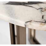 Столик журнальный с круглой мраморной столешницей Unique Stone Design варинант исполнения - 3 | Loft Concept в Брянске