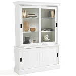 Витрина с раздвижными дверцами Wells Glass Showcase White варинант исполнения - 1 | Loft Concept в Брянске