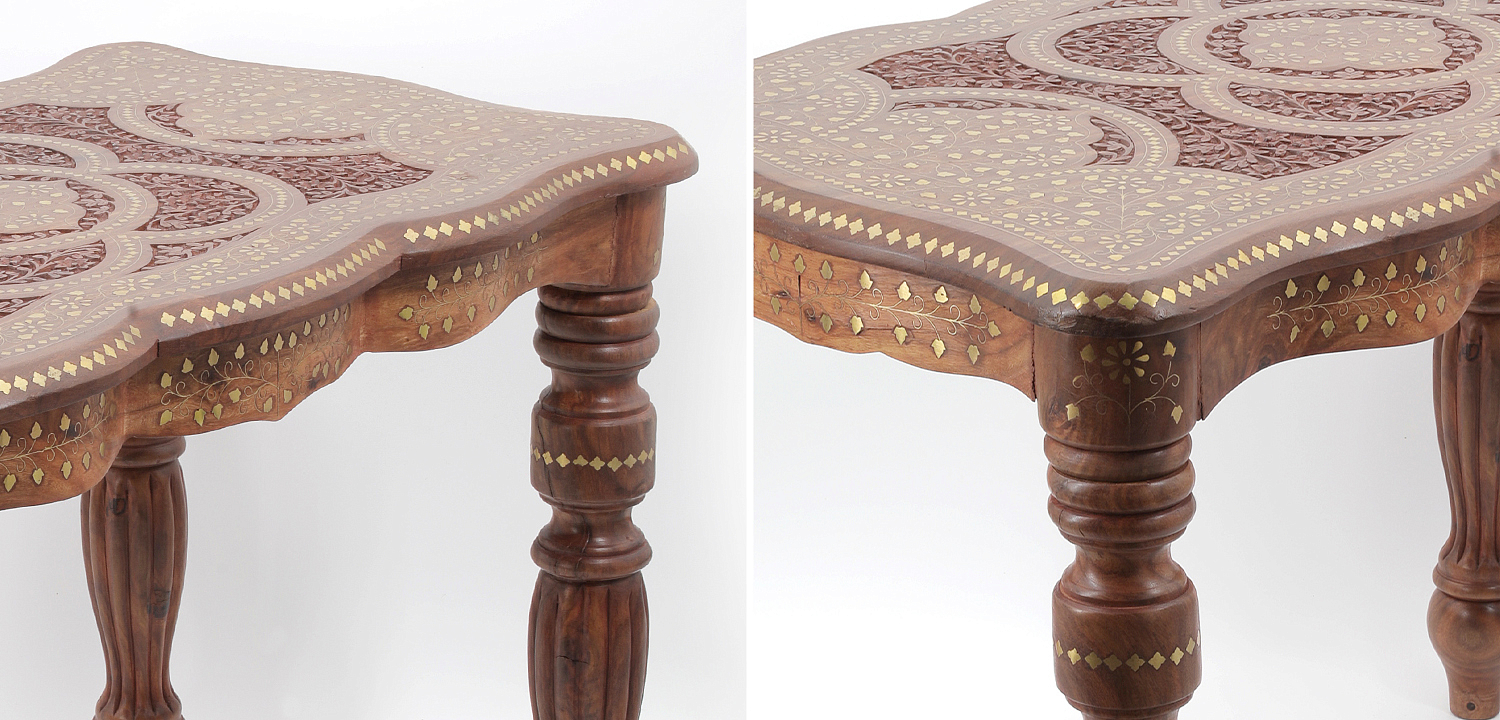 Кофейный стол из дерева с инкрустацией Wooden Bone Inlay Coffee Table Кофейный стол из дерева с инкрустацией Wooden Bone Inlay Coffee Table - Loft-Concept в Брянске