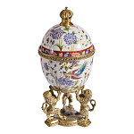 Шкатулка в форме яйца на величественных львах из фарфора с бронзовыми элементами Eden Garden варинант исполнения - 4 | Loft Concept в Брянске