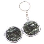 Зеркало брелок карманное двухстороннее из натурального камня Серафинит Stone Mirrors варинант исполнения - 6 | Loft Concept в Брянске