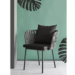 Стул мягкий с декором в виде плетеных лент на спинке и подлокотниках Semicircular Chair Decorated with Ribbons варинант исполнения - 1 | Loft Concept в Брянске