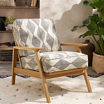 Кресло с каркасом из массива дуба Deniaud Oak Rhombus Beige Armchair варинант исполнения - 6 | Loft Concept в Брянске