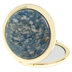 Зеркало карманное складное круглое из натурального камня Лазурит в подарочной упаковке Gold Stone Mirrors варинант исполнения - 2 | Loft Concept в Брянске
