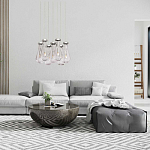 Люстра с 7-ю прозрачными плафонами из стекла в форме капли на круглом потолочном основании цвета хром Lucid Rain  варинант исполнения - 11 | Loft Concept в Брянске