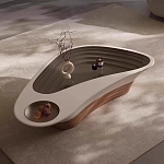 Журнальный столик фигурный со стеклянной столешницей Table Drop варинант исполнения - 1 | Loft Concept в Брянске