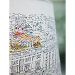 Настольная лампа с принтом на белом тканевом абажуре Roof Garden Lamp варинант исполнения - 4 | Loft Concept в Брянске