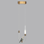 Подвесной светильник с декоративной фигуркой птицы на прозрачной изогнутой трубке Ganthea варинант исполнения - 4 | Loft Concept в Брянске