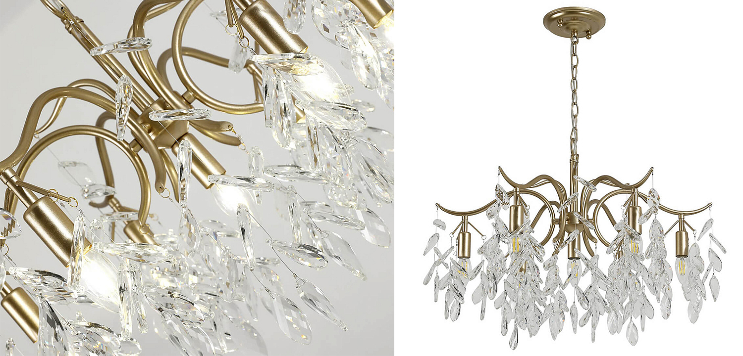 Люстра Hanging Crystal Leaves Chandelier 71 Люстра Hanging Crystal Leaves Chandelier 71 - Loft-Concept в Брянске