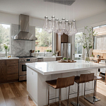 Люстра с 9-ю прозрачными плафонами из стекла в форме капли на прямоугольном потолочном основании цвета хром Lucid Rain  варинант исполнения - 11 | Loft Concept в Брянске