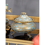 Шкатулка голубого цвета с золотым растительным узором Eden Garden варинант исполнения - 3 | Loft Concept в Брянске