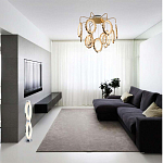 Потолочный светильник светодиодный с золотистым каркасом Ring of Fire варинант исполнения - 1 | Loft Concept в Брянске