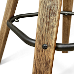 Барный стул со спинкой и мягкой обивкой с ромбами на 4-х деревянных ножках Бежевый Велюр Ava Charm варинант исполнения - 7 | Loft Concept в Брянске