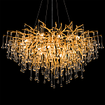 Люстра подвесная с прозрачными стеклянными подвесками в форме капель Диаметр 100 см Droplet Chandelier варинант исполнения - 8 | Loft Concept в Брянске