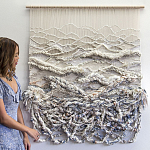 Дизайнерское современное текстильное панно Жемчуг варинант исполнения - 1 | Loft Concept в Брянске