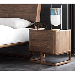 Прикроватный деревянный столик с 2-мя ящиками Moon Walnut Furniture варинант исполнения - 2 | Loft Concept в Брянске