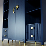 Большой шкаф с витриной Elsa Dreams Blue варинант исполнения - 4 | Loft Concept в Брянске