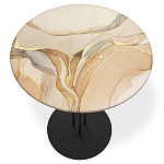 Стол журнальный круглый с бежевой столешницей из стекла Beige Marble варинант исполнения - 2 | Loft Concept в Брянске
