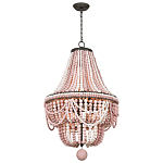 Люстра каплевидной формы украшенная розовыми круглыми бусинами Pink Beads Chandelier варинант исполнения - 1 | Loft Concept в Брянске