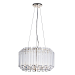 Люстра подвесная круглая с прозрачными хрустальными трубками и золотистым каркасом Диаметр 44 см Hexagon Tube Light варинант исполнения - 1 | Loft Concept в Брянске