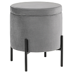 Серый пуф на черных ножках SANJAY варинант исполнения - 1 | Loft Concept в Брянске