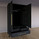 Шкаф платяной Primo с выдвижными ящиками шпон Светлый дуб варинант исполнения - 4 | Loft Concept в Брянске