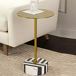 Дизайнерский журнальный стол с круглой столешницей на чёрно-белом основании Muruv варинант исполнения - 2 | Loft Concept в Брянске