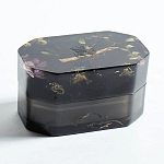 Шкатулка из эпоксидной смолы с цветами черная Epoxy Resin Pink Flowers Box Black варинант исполнения - 3 | Loft Concept в Брянске