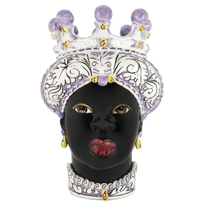 Ваза Vase Moro Lady Ornate Violet Черный Фиолетовый Белый Ваза Vase Moro Lady Ornate Violet Черный Фиолетовый Белый в Брянске | Loft Concept
