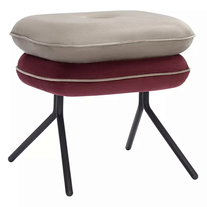 Пуф с мягкой обивкой из велюра Soft Velor Pouf Бежевый Мульти Пуф с мягкой обивкой из велюра Soft Velor Pouf Бежевый Мульти в Брянске | Loft Concept