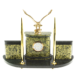 Настольный письменный набор из змеевика и бронзы с декором в виде орла Successful Leader варинант исполнения - 1 | Loft Concept в Брянске