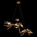 Люстра подвесная линейная с прозрачными стеклянными птичками на ветвях Serip Voa варинант исполнения - 5 | Loft Concept в Брянске