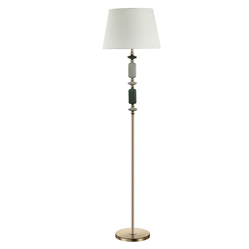 Торшер Iris Fabric Lampshade Floor lamp Candy Золотой Белый Торшер Iris Fabric Lampshade Floor lamp Candy Золотой Белый в Брянске | Loft Concept