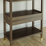 Стеллаж Elsa Dreams Walnut со стеклянными полками и ящиком варинант исполнения - 6 | Loft Concept в Брянске