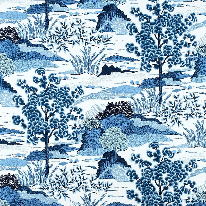 Ткань Blue landscape синий пейзах T3-89  в Брянске | Loft Concept 