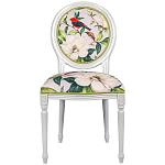 Стул светло-серый из натурального бука с изображением птиц и цветов Blooming Red Birds варинант исполнения - 1 | Loft Concept в Брянске