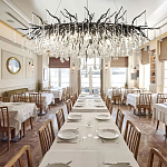 Люстра черная овальная с прозрачными стеклянными подвесками в форме капель FAIRYTREE Light варинант исполнения - 1 | Loft Concept в Брянске