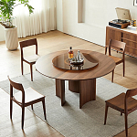 Стол обеденный круглый с двойной столешницей Walnut Wood Table варинант исполнения - 3 | Loft Concept в Брянске