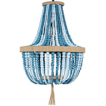 Люстра каплевидной формы украшенная круглыми бусинами Wooden Chandelier Blue варинант исполнения - 1 | Loft Concept в Брянске