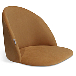 Барный стул со спинкой и металлической подставкой на 3-х деревянных ножках Горчичный Велюр Vendramin Chair варинант исполнения - 2 | Loft Concept в Брянске