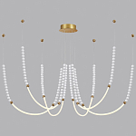 Люстра подвесная с 6-ю изогнутыми плафонами и белыми декоративными шариками PEARLS Suspension варинант исполнения - 3 | Loft Concept в Брянске