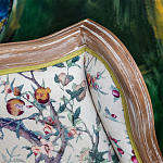 Кресло из натурального бука бежевое с изображением птиц и цветов Beige Green Chinoiserie Garden Armchair варинант исполнения - 3 | Loft Concept в Брянске