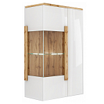 Витрина навесная двухдверная с белым глянцевым фасадом Grace of Furniture варинант исполнения - 1 | Loft Concept в Брянске