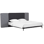Кровать с большим мягким изголовьем Unity Dark Grey Bed варинант исполнения - 9 | Loft Concept в Брянске