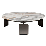 Столик журнальный с круглой мраморной столешницей на трех опорах Marble Stone Drawing варинант исполнения - 6 | Loft Concept в Брянске