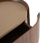 Комод округлой формы с тремя ящиками Walnut and Leather варинант исполнения - 4 | Loft Concept в Брянске
