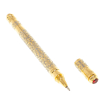 Ручка шариковая металлическая с гравировкой и красным фианитом в деревянной коробке Metal Pens варинант исполнения - 2 | Loft Concept в Брянске